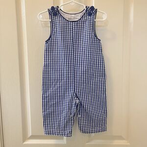 Lil Cactus Blue Gingham Longall Jumpsuit Romper Boys Size 6-12 Months